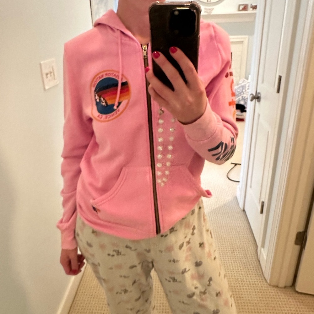 Pink Aviator Nation Zip-Up Hoodie